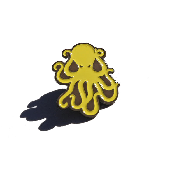 Octopus Enamel Pin - Brown/Yellow