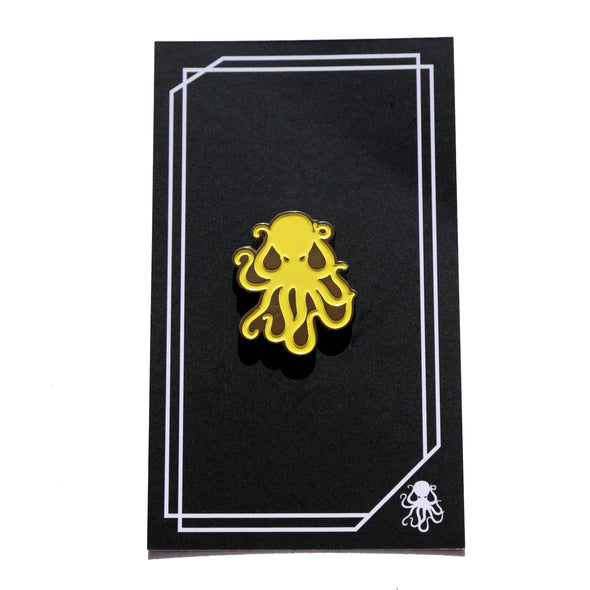 Octopus Enamel Pin - Brown/Yellow