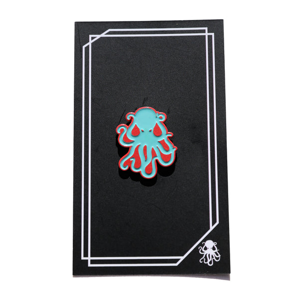 Octopus Enamel Pin - Red/Blue