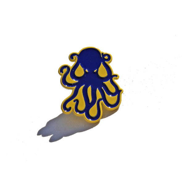 Octopus Enamel Pin - Yellow/Navy