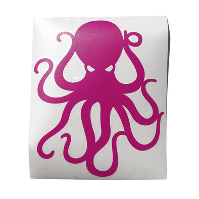 8" Pink Vinyl Octopus Sticker