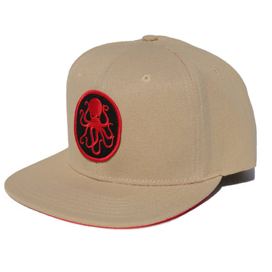 Oval Octopus Patch Khaki - Snap Back