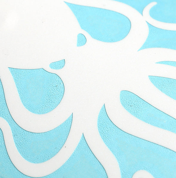 4" White Vinyl Octopus Sticker