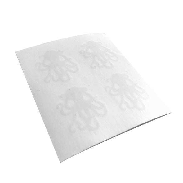 4Pack White Vinyl Octopus Sticker