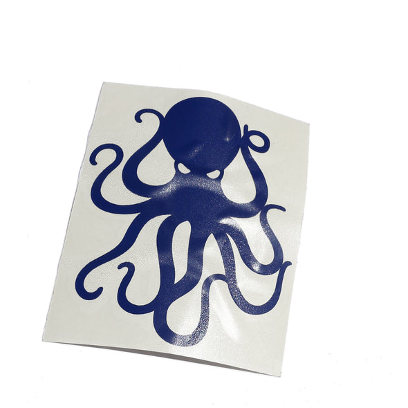 4" Navy Vinyl Octopus Sticker