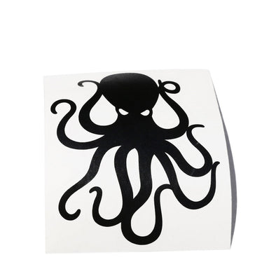 4" Black Vinyl Octopus Sticker