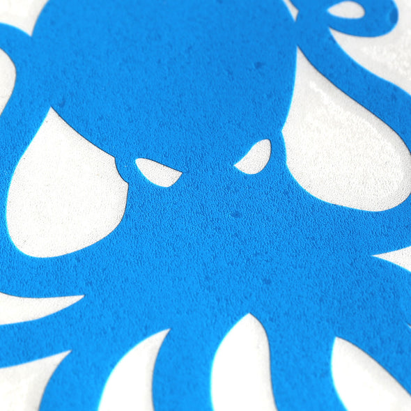 8" Cyan Vinyl Octopus Sticker