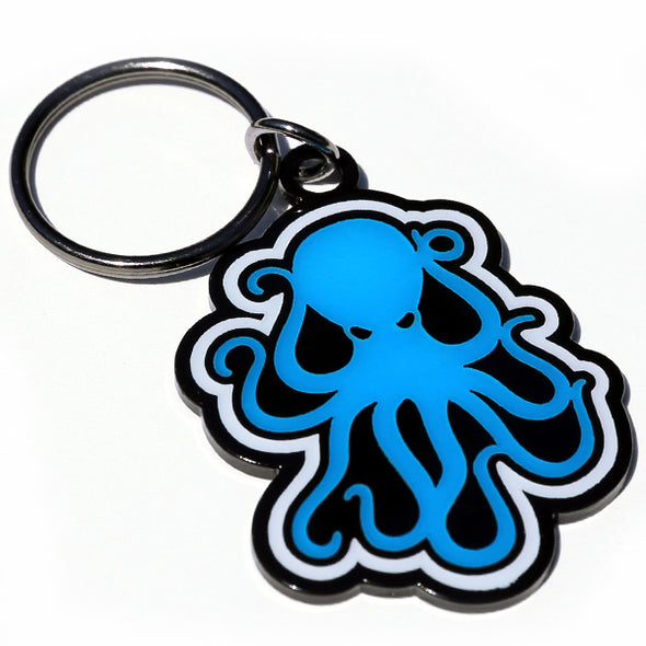 Octopus Enamel Keychain - Blue