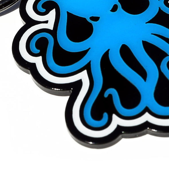 Octopus Enamel Keychain - Blue
