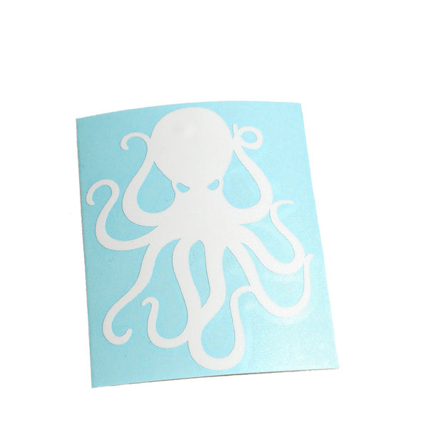 4" White Vinyl Octopus Sticker