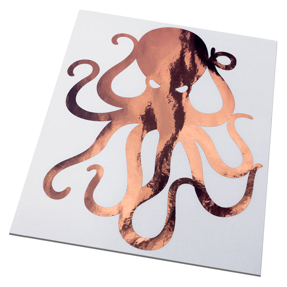 8" Rose Gold Vinyl Octopus Sticker