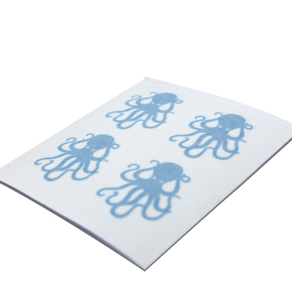 4Pack Cyan Vinyl Octopus Sticker