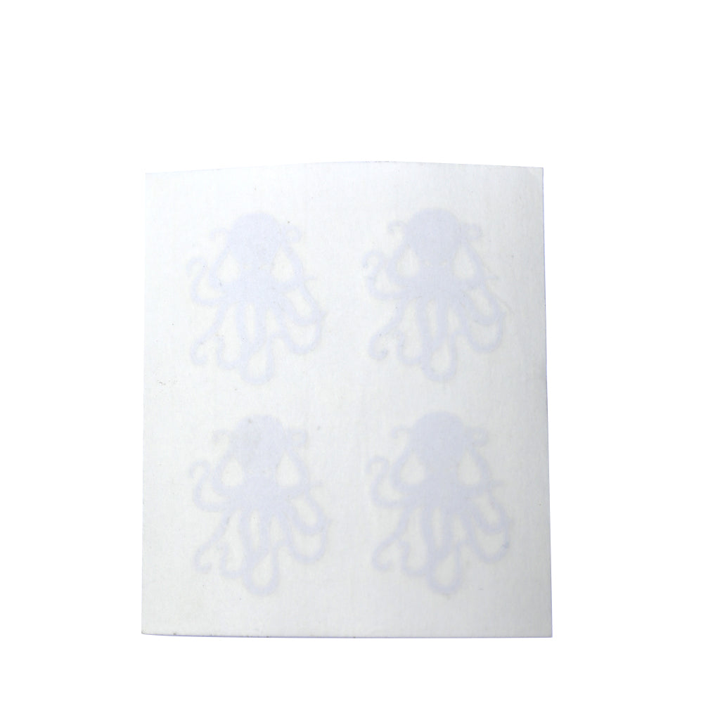 4Pack White Vinyl Octopus Sticker