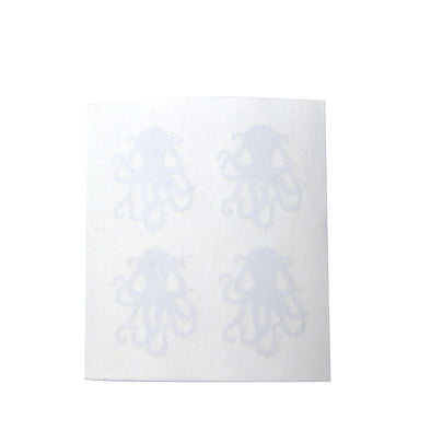 4Pack White Vinyl Octopus Sticker