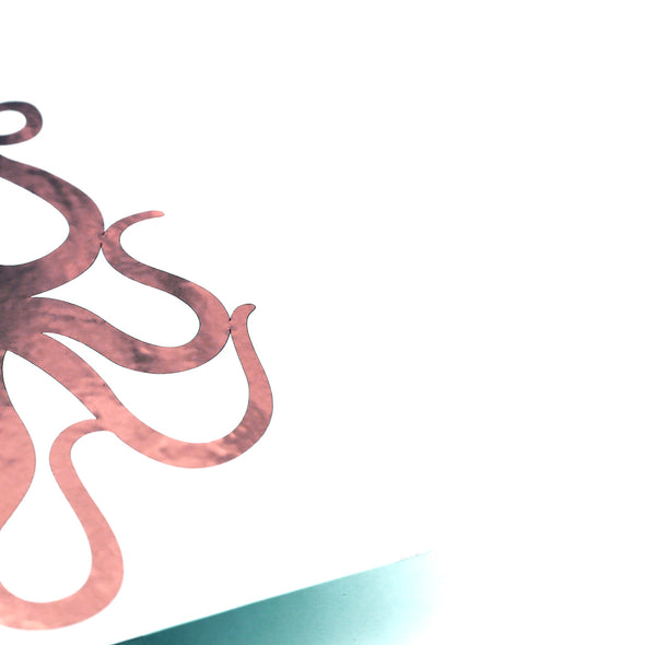 8" Rose Gold Vinyl Octopus Sticker