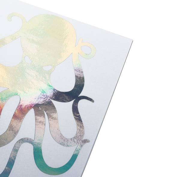 4" Holographic Vinyl Octopus Sticker