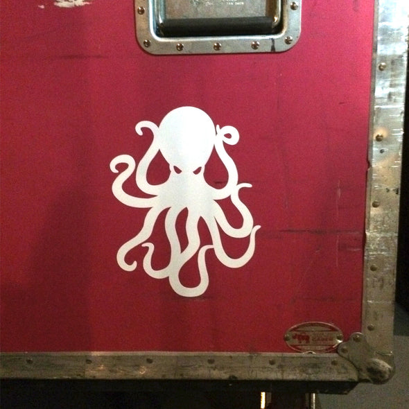 8" White Vinyl Octopus Sticker