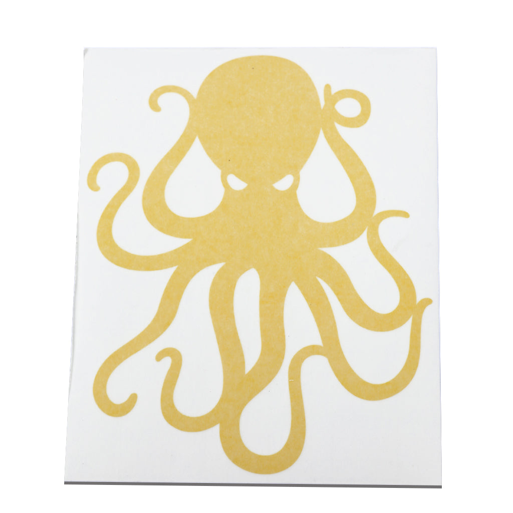 8" Yellow Vinyl Octopus Sticker
