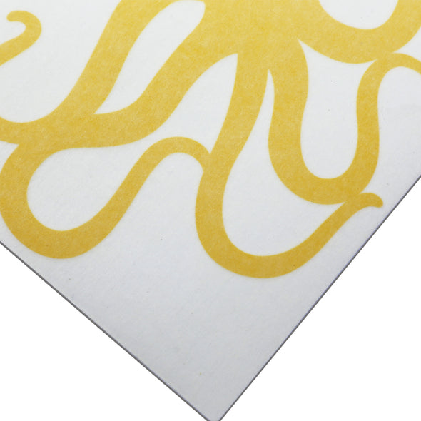 8" Yellow Vinyl Octopus Sticker