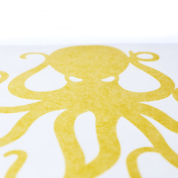 8" Yellow Vinyl Octopus Sticker